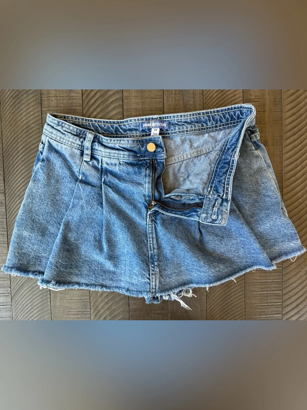 Urban Outfitters Mia Pleated Denim Mini Skort Women’s Size 29